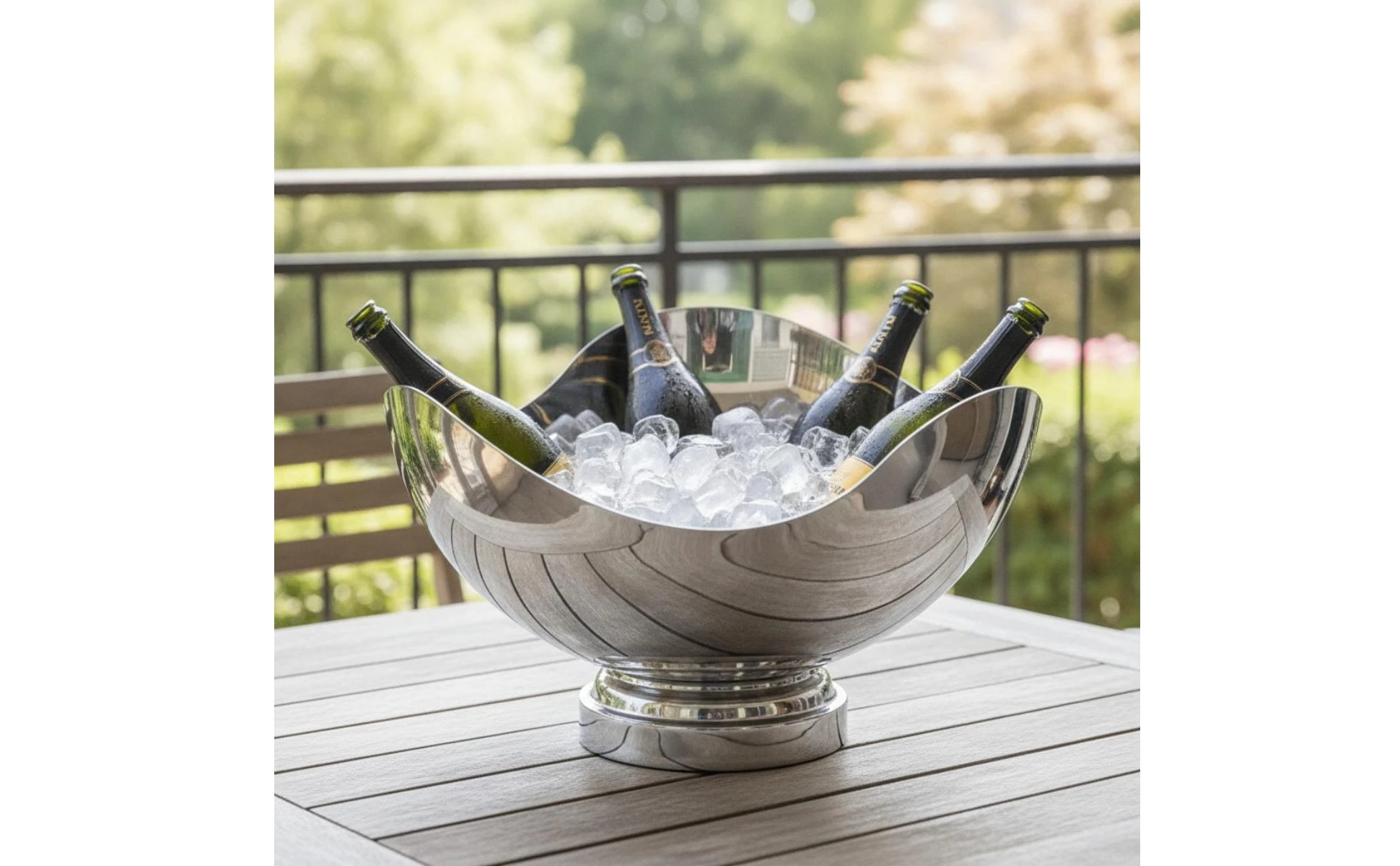 Champagne Bowl Irregular Wine Chiller Bowl Wine Cooler Container Decorative Metal Basket Stylish for Hosts, Parties
