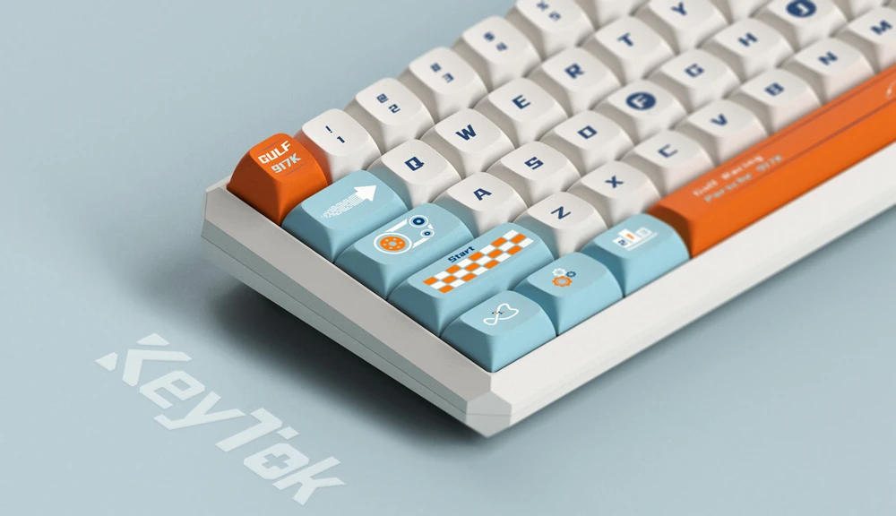 Imagem -05 - Keytok-key Cap Conjunto para Teclado Gulf Racing Dye Sub Pbt Grosso 87 Tkl 104 Ansi Xd64 Bm60 Xd68 Cstc75 Bm87 Bm65