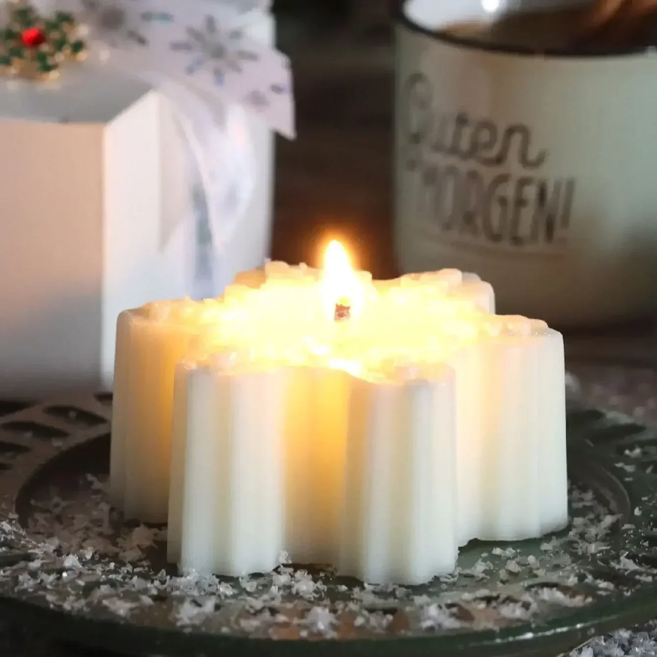 Weihnachten Silikon Schneeflocke Form Kerze Seife DIY Aromatherapie Gips Kerze Dekorieren Form Süßigkeiten Schokolade, Der Werkzeuge