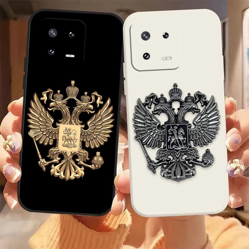 Russian Double-headed Eagle Logo Phone Case For Xiaomi 13 13T 12 12T 11 11T 10 10S 10i 9 9SE 8 CC9 5G Pro Ultra Lite Case Funda