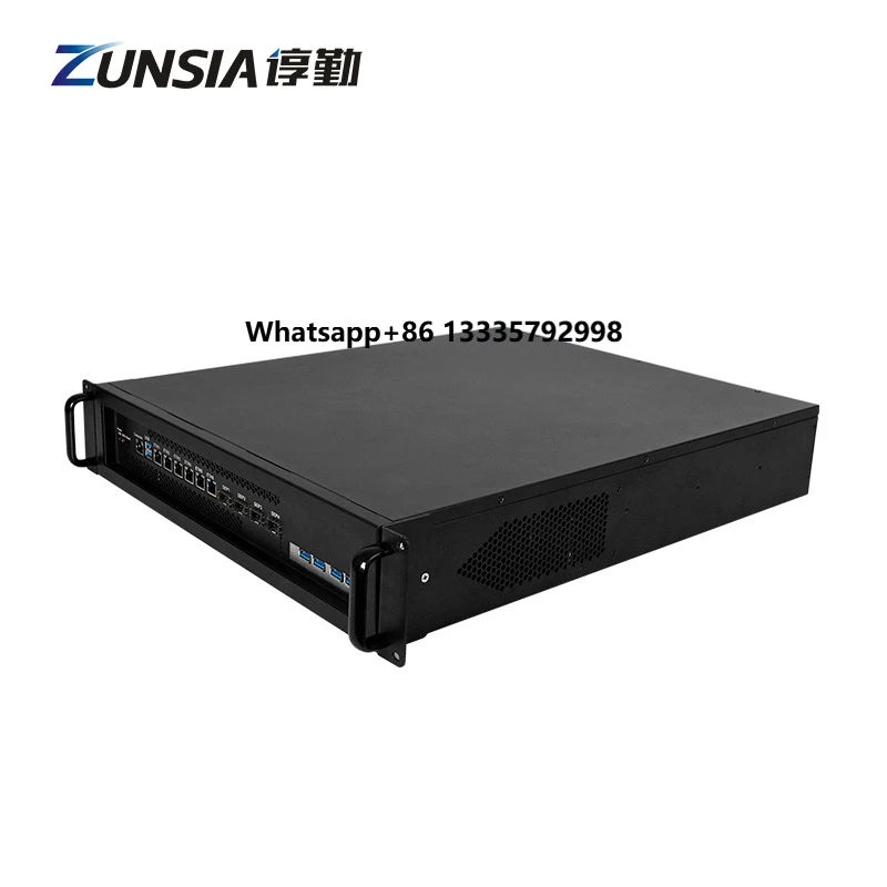 

Zunsia 6LAN 4 * SFP 10G Firewall Mini PC Промышленный серверный корпус 2U Поддержка 12-го процессора LGA1700 13th I3 I5 I7 I9 Pentium Celeron
