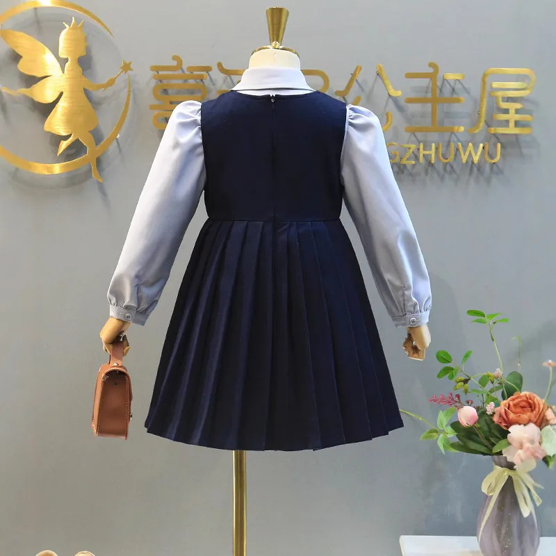 2025 Autumn Baby Girls Cloth Jk Uniform Bow Blouse Shirt top bottom Skirt or short pants children set Korea 2- 10 Year