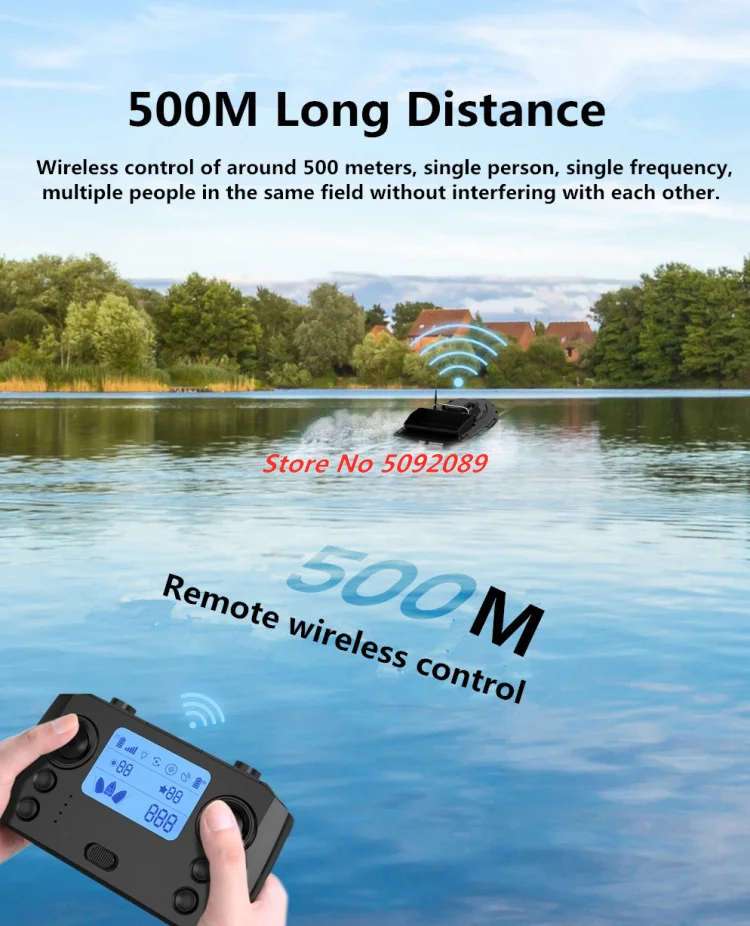 

Smart 99 Points GPS Fishing Bait Boat 55CM 12V High Power Nesting Boat GPS Return Unhook Speed Adjust Fixed Speed GPS Bait Boat