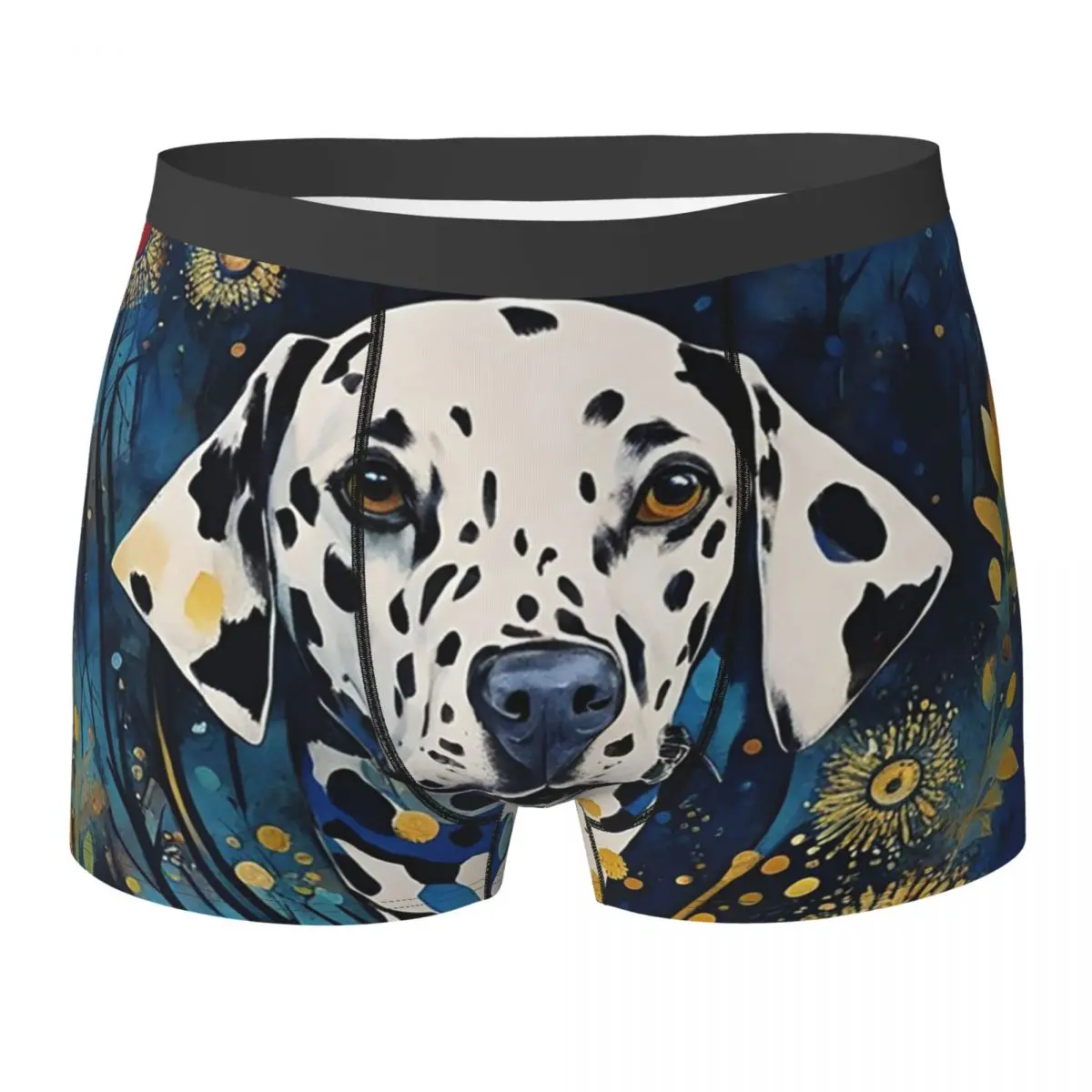 Boxer Underpants Shorts A Dalmatian Dog Among Fantastic Flowers Panties Men's Ventilate Underwear for Homme Man Boyfriend Gift