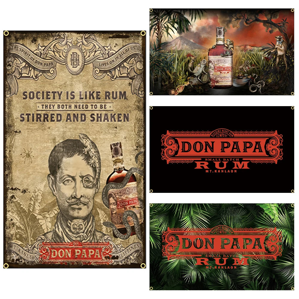 90x150CM 3X5FT Don Papas Rum Flag Polyester Printed Wine Banner For Decor