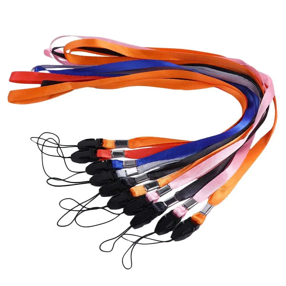 10Pcs/lot Colourful Badge Holder Pass Card For ID Camera Phone Neck Strap Nylon Tags Lanyard Phone Strap Phone Lanyard