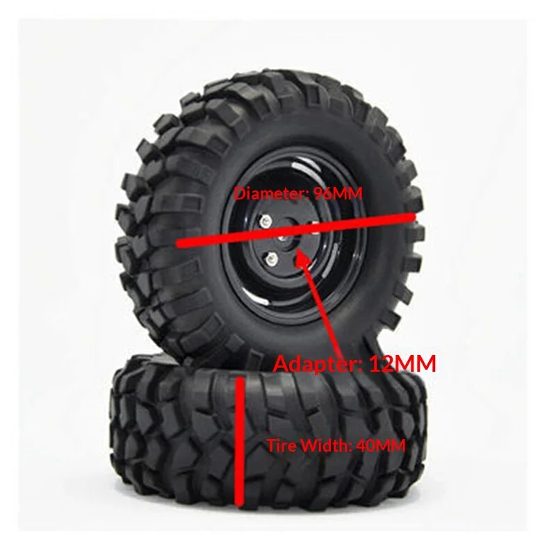 Shuojie One Point Nine Inch Rc Crawler Tires 108mm Rubber Tire Skin Set For One Tenth Scale Model Car D90 Replacement Parts