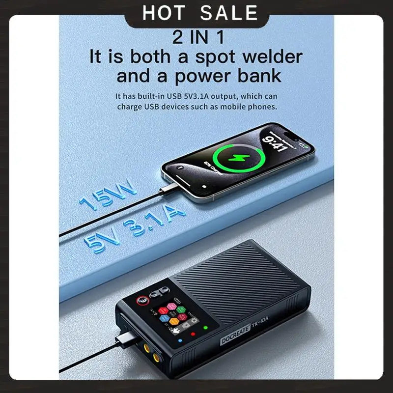 

24-Hour Delivery Docreate TK-10A LCD Large Screen Double Pulse Color Screen Spot Welding Machine CNC 1200A Lithium Battery Weldi