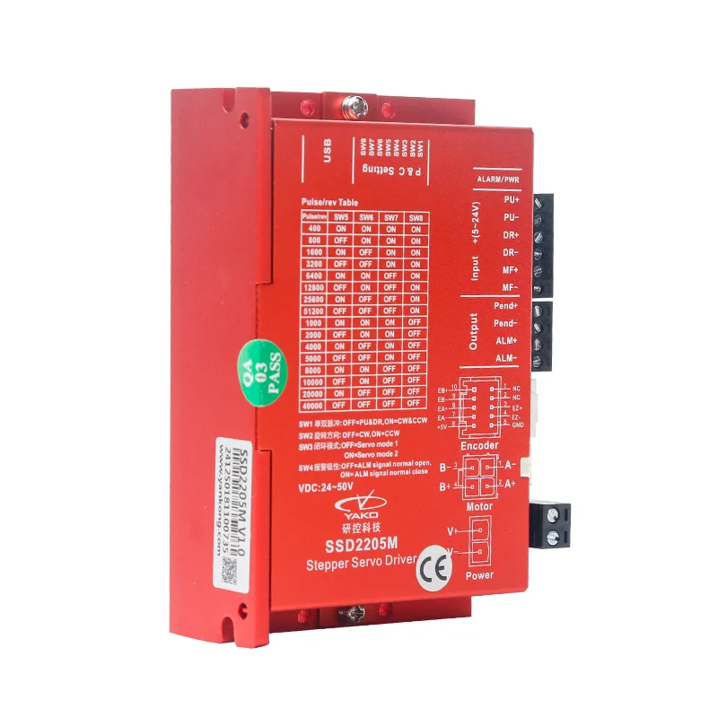 YAKOTEC closed-loop stepper driver SSD2205M DC24~50V 2.6A stepper motor driver is used in CNC machining centers