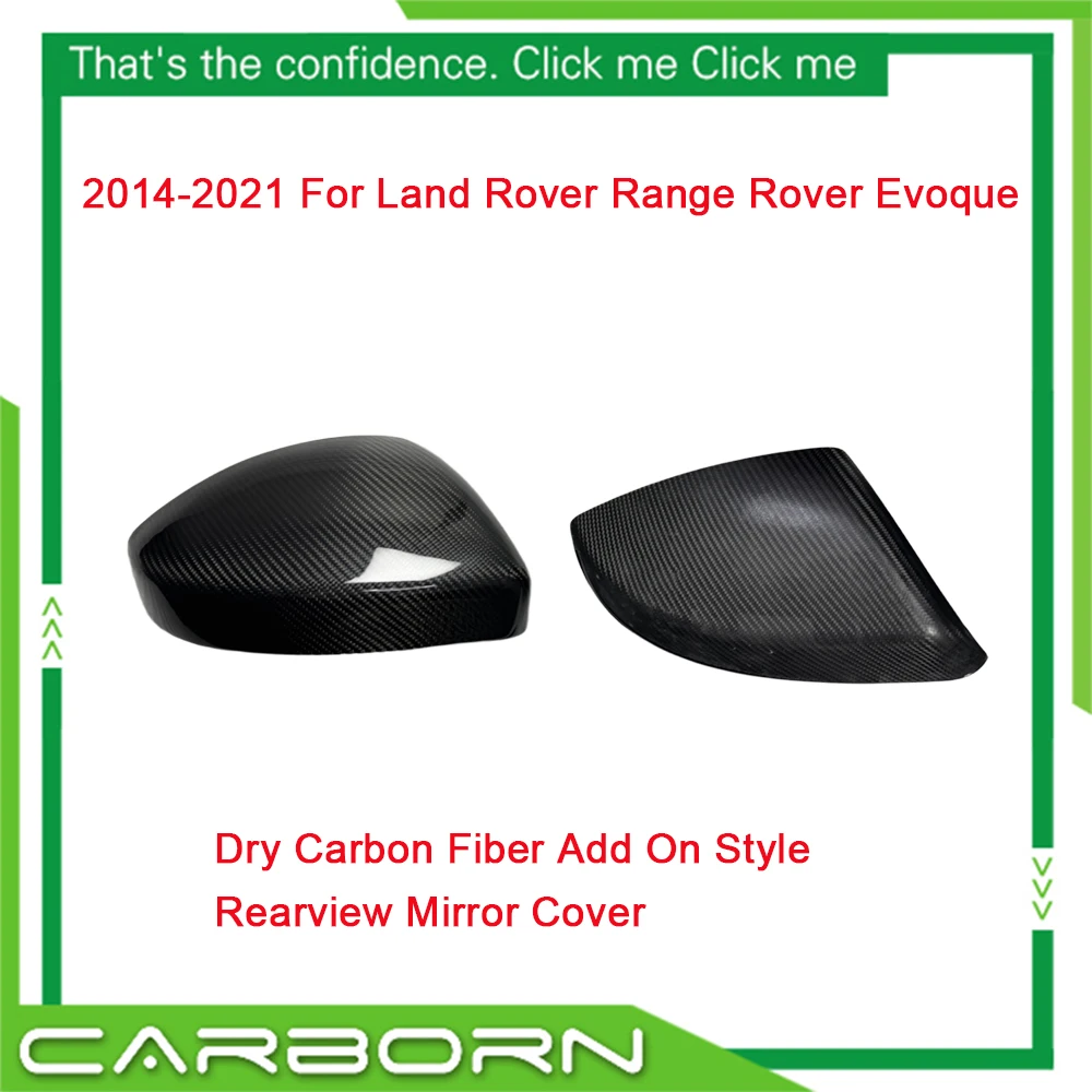 

2014-2021 For Land Rover Discovery Range Rover Evoque Stick On/Replacement Dry Carbon fiber Rearview Mirror Cover Body Side Caps