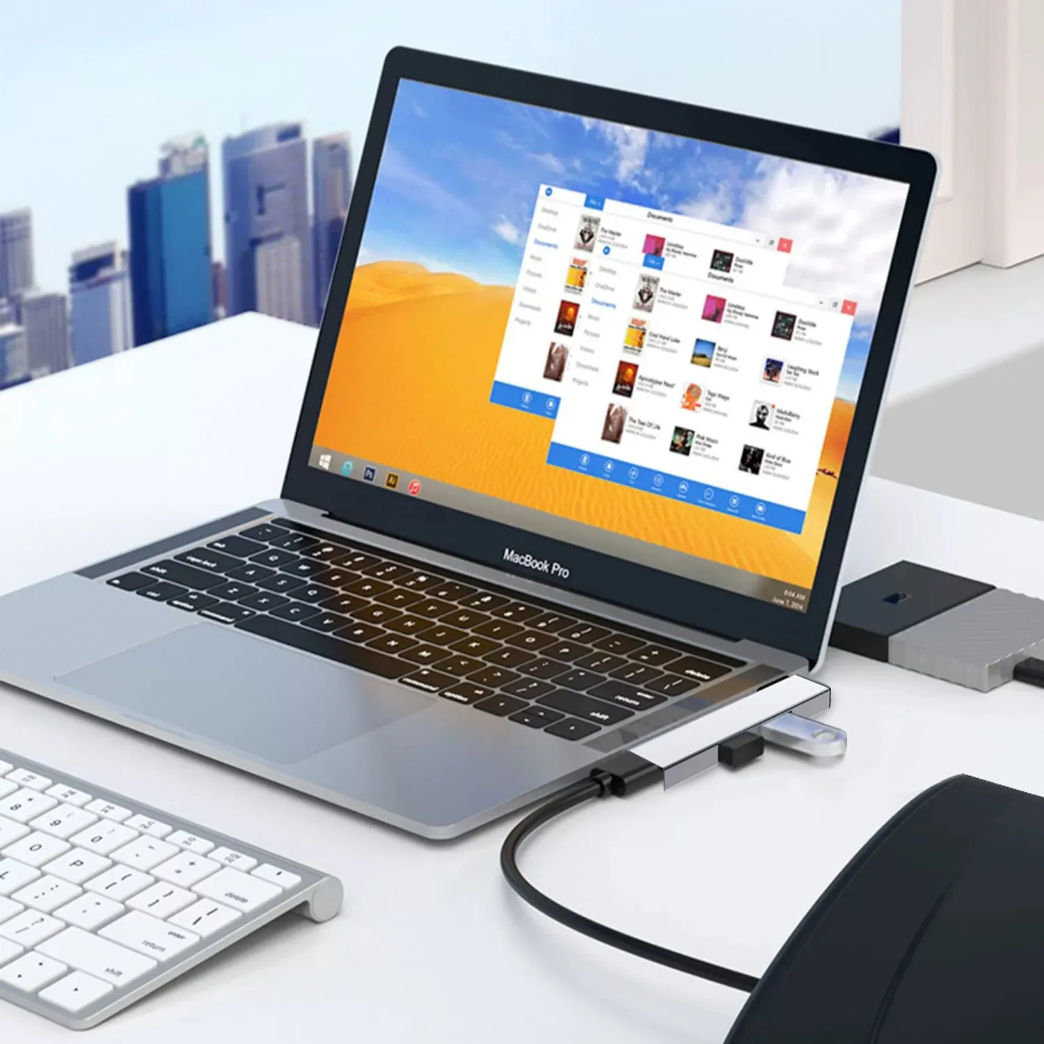 USB HUB 4 in 1 Type C USB Docking Stations Multi USB Splitter OTG Adapter Aluminum High Speed for PC Computer Laptop Tablet XC1