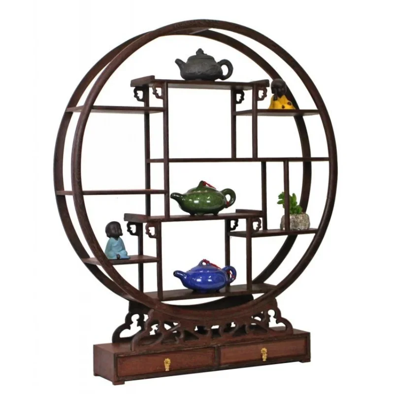 Solid Wood Chinese Duobaoge Bogu Rack Antique Display Modern Minimalist Living Room Storage Shelves