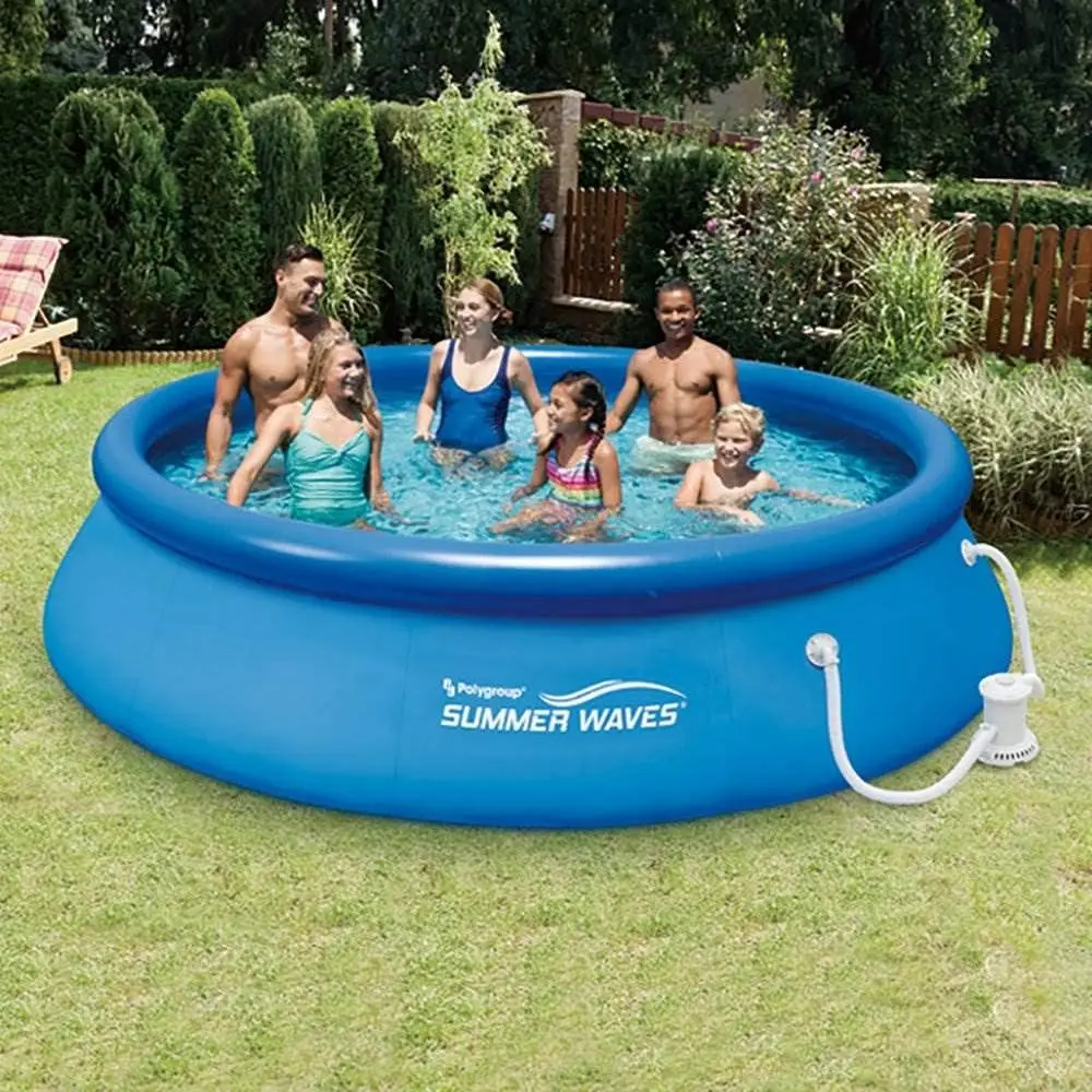 

Waves 12' Ft. Quick Set Inflatable Above Ground Pool with Filter Pump