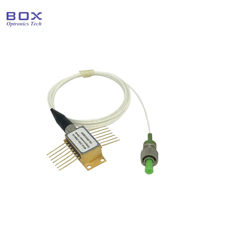 488nm 520nm 532nm 650nm 785nm 850nm 1064nm FP fiber-coupled laser diode, 14PIN butterfly package, built-in thermistor and TEC