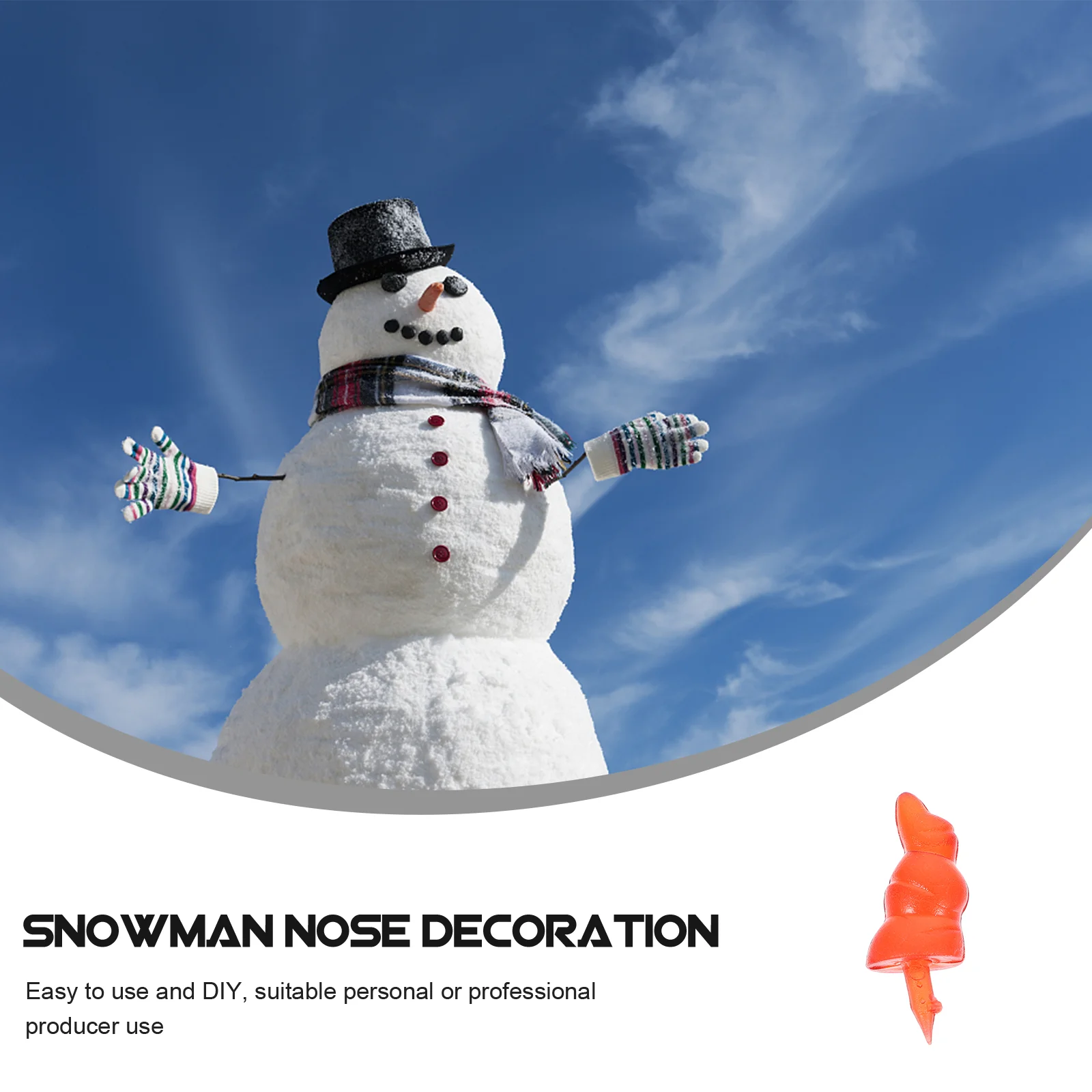 50 Pcs Snowman Toy Accessories Playdough DIY Nose Accessory Carrot for Snowmen Outdoor Christmas Figurines