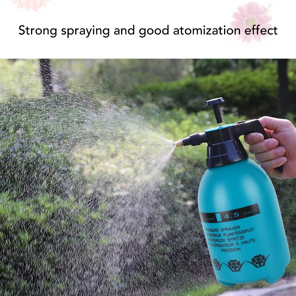 Thickened Plastic Body Pressure Sprayer Strong Power Adjustable Nozzle Pump Sprayer Blue Color 2L Capacity Garden Sprayer