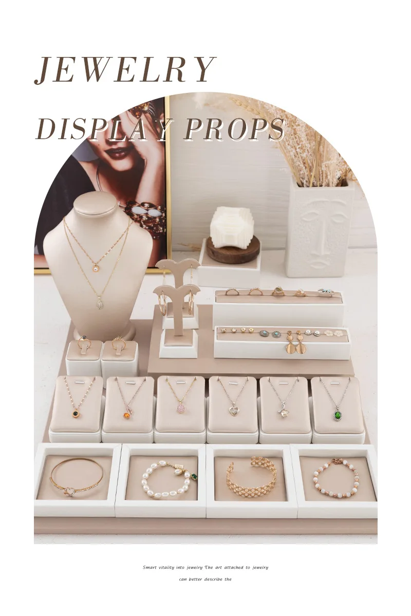 Ring Display Case Window Counter Ring Plate Display Jewelry Rack Champagne Jewelry Tray Commercial Display Props