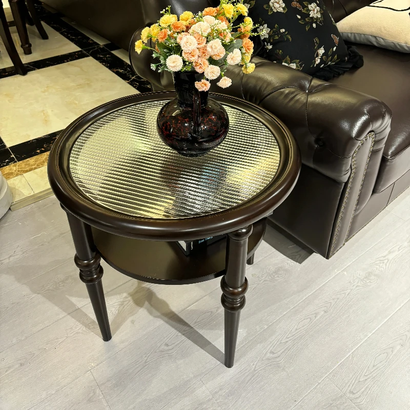 

small round table living room, household small apartment coffee table, sofa small side table, double balcony corner table