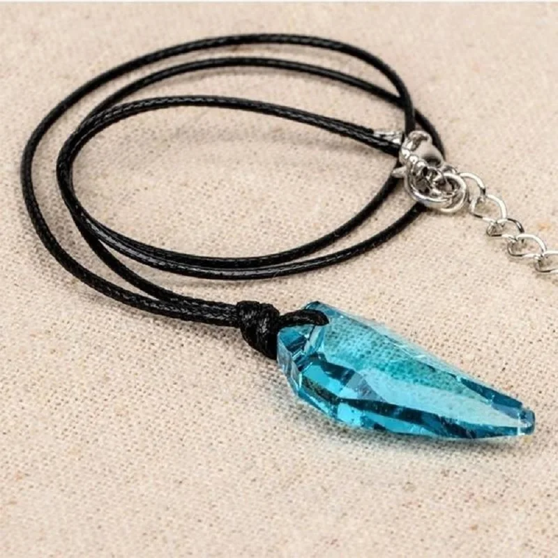 Crystal Wolf Tooth Wax Rope Pendant Couple Necklace New Fashion Unisex Necklace Jewelry Mens Womens Wolf Tooth Pendant Necklace