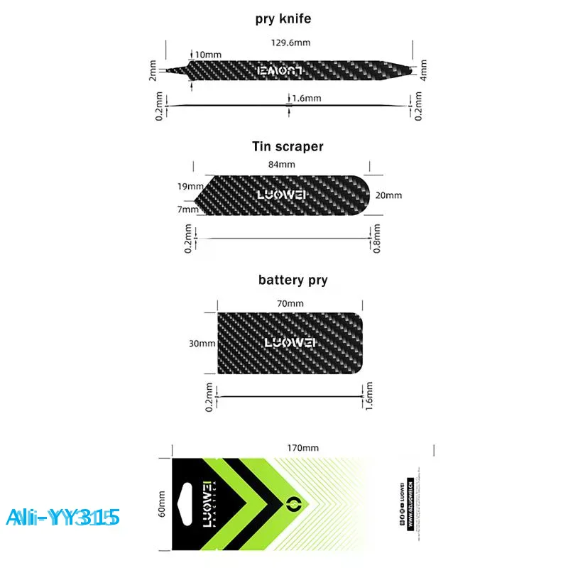 

【Y】Carbon Fiber Non Magnetic Scraping Prying Tool Set Sheet For Mobile Phone Electronics Repair Disassembly Hand Tools