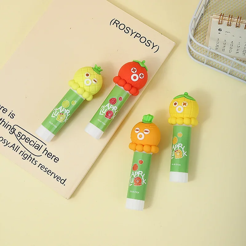 48PCS Cute Cartoon Children's Stationery Creative DIY Art Handicraft Preschool Elementary School Solid Adhesive