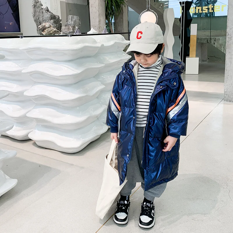 Boys Coat Cotton Jacket Windbreak Outerwear 2024 Long Winter Autumn Thicken Warm Cotton Christmas Gift Children's Clothing