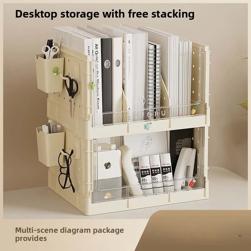 2026 Office Desktop Multifunctional Bookshelf Shelf Shelf Under Table Hole Board Storage Box Student Home Dormitory