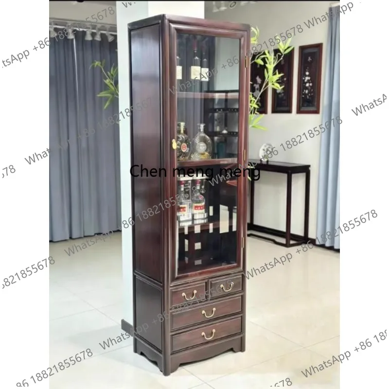 

New Chinese Ebony Wine Cabinet Light Luxury Modern Simple Side Wine Cabinet Locker Safety Bar Furniture Drankenkast