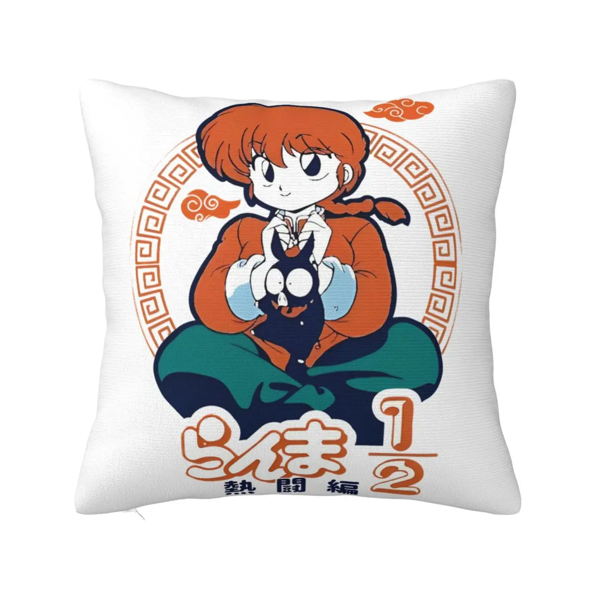 

Ranma 1/2 Japanese Anime Pillowcase Printing Polyester Cushion Cover Decor Pillow Case Cover Home Zipper 45*45cm