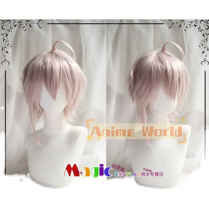 Anime Idolish7 Kujo Tenn Cosplay Wig Light Pink Synthetic Hair Heat Resistant Halloween Role Play