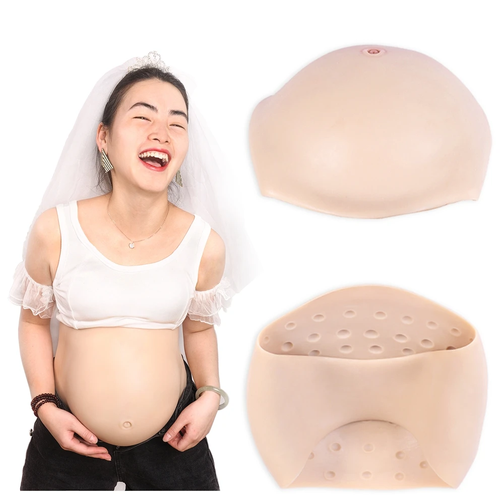 

Silicone Pregnancy Belly 2-10 Months Artificial Fake Pregnant Belly Lifelike Skin for Actor Pregnant for Photography Props