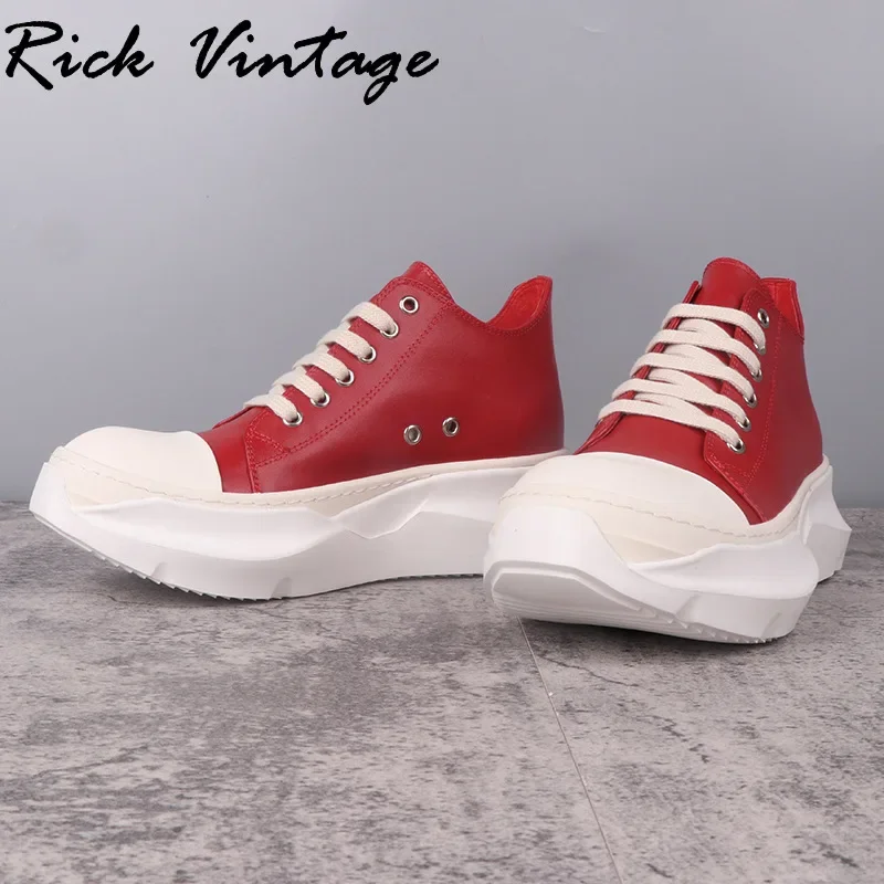 Rick Vintage High Quality Men's Leather Casual Shoes Trend Designer Sneakers Travel Shoes Platform Shoes Womens Brand