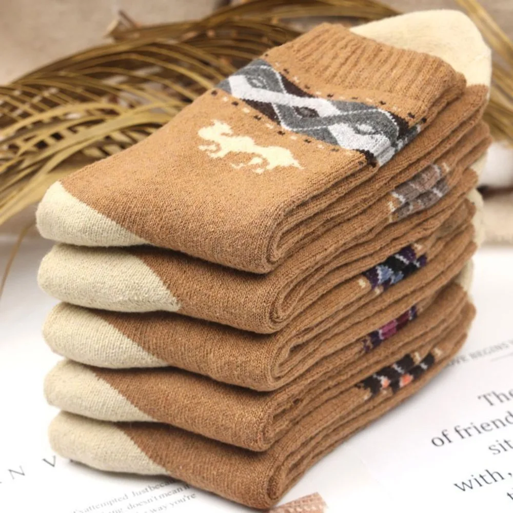 

1 Pair Fashion Thicken Wool Socks Warm Casual Camel Hair Socks Soft Camel Sock Winter
