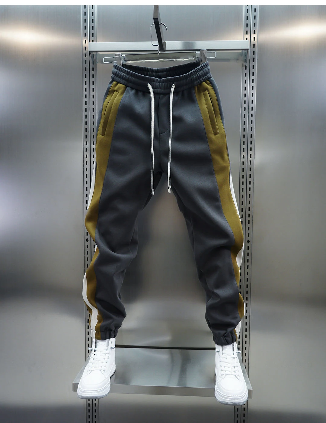 2024 Autumn New Outdoor Sweatpant Striped Stitching Casual Harem Pants Jogger Trousers Luxury Brand Men's Clothing