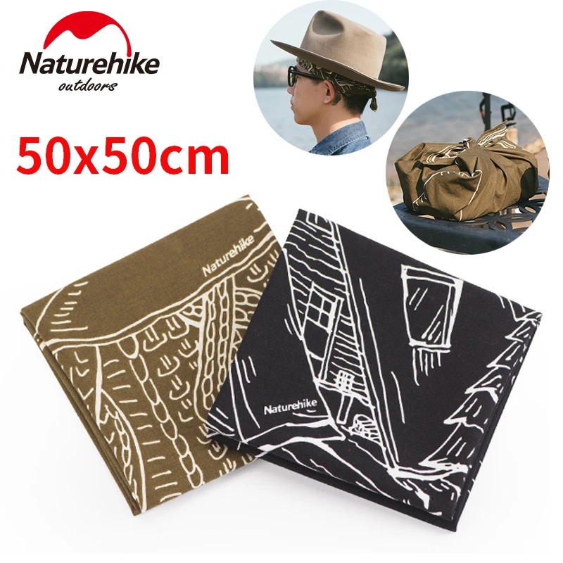 Naturehike Small Square Scarf Cotton Outdoor Fashion Pattern Headband Multi-Function Handkerchief Outdoor Picnic Decorative 30g