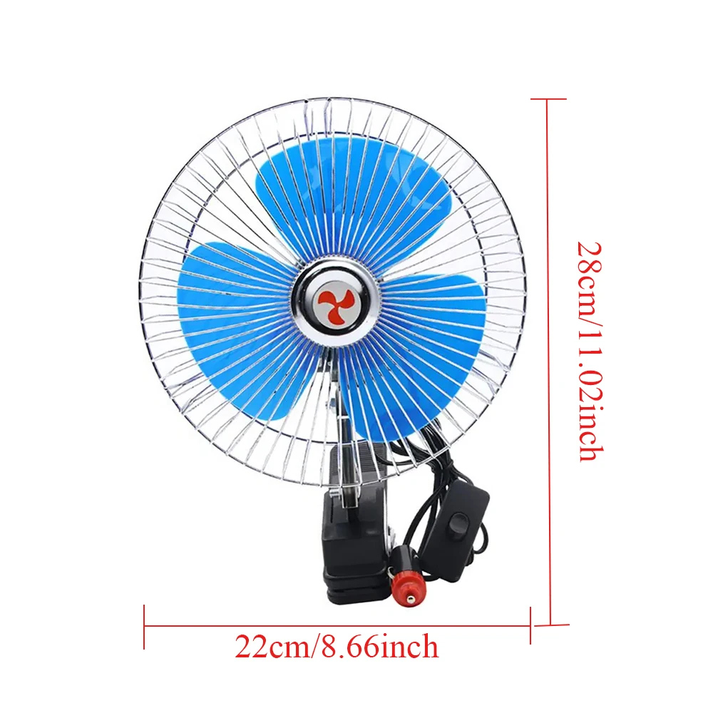 12V/24V DC Car Rotatable Clip Mini Summer Ventilation Cooling Fan Cooler Air Conditioner Universal Auto Accessories