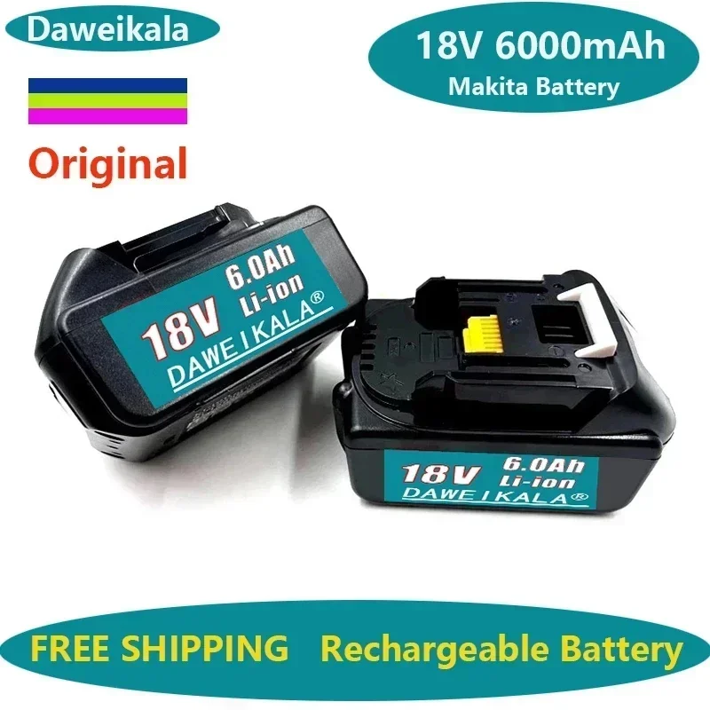 2024 New Makita 18V rechargeable lithium-ion battery with 6000mAh, LED power display, used for LXT  BL1860 BL1850 3A charger