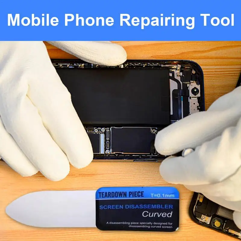 Aço Metal Mobile Phone Repairing Tool, Ultra Fino, Flexível, Curvo, Tela LCD, Desmontar, Pry Card, # W0