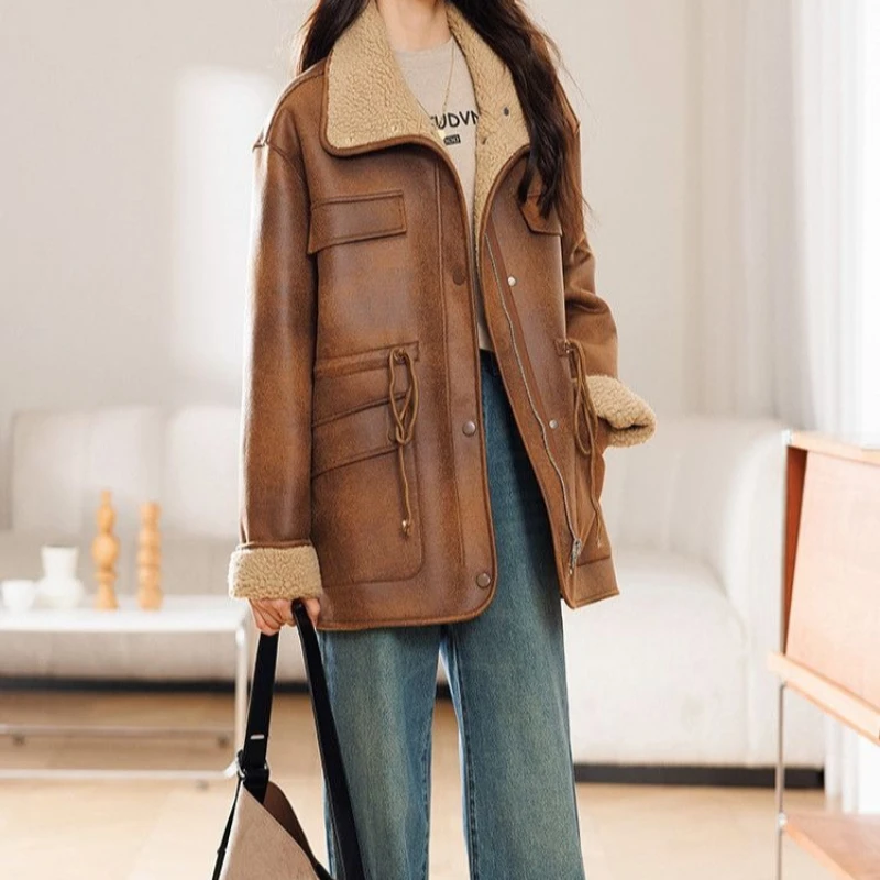 موضة شتاء جديدة لعام 2025 وسترة دافئة متوسطة وطويلة ومزاجية رفيعة ومتعددة الاستخدامات #6