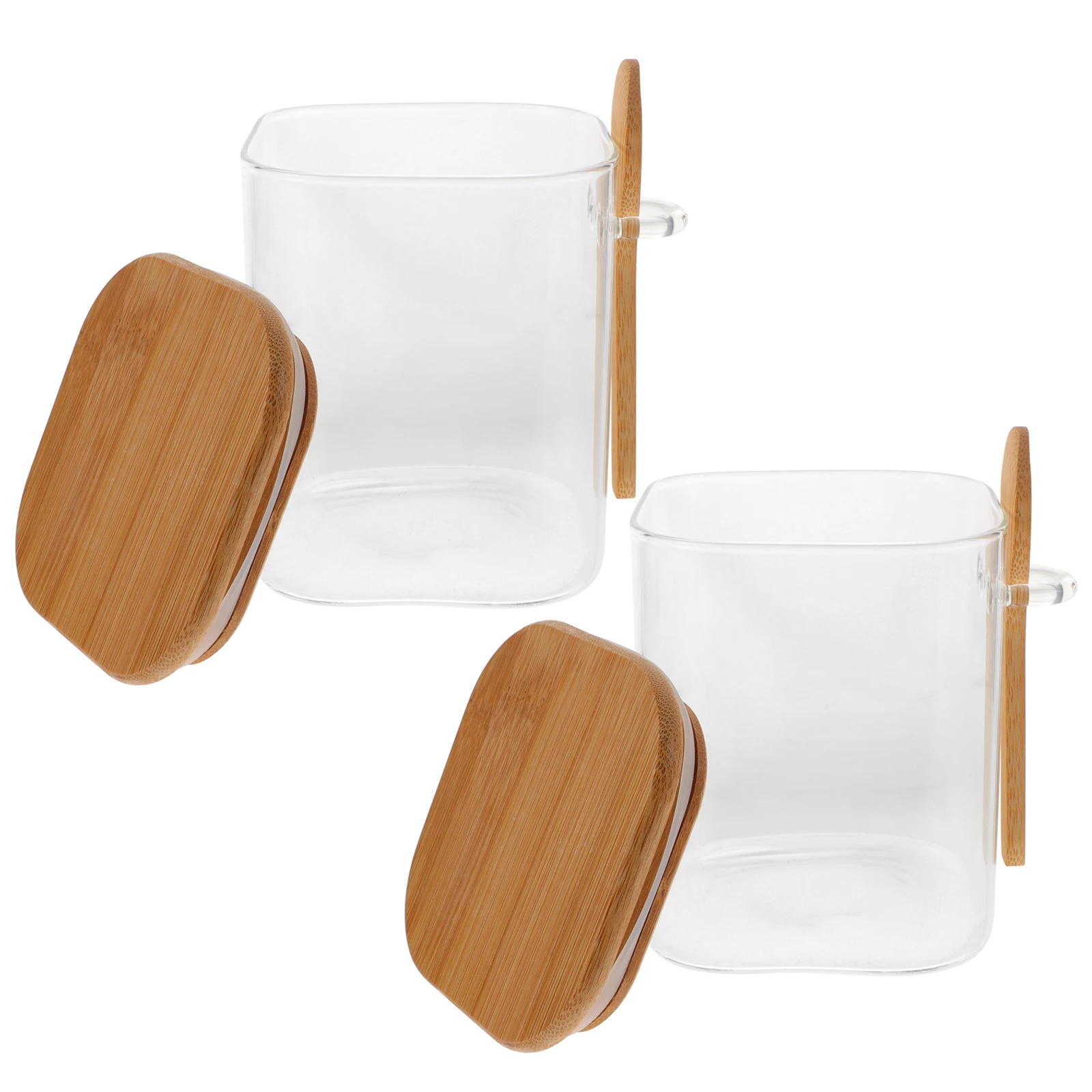 

Airtight Jar Coffee Containers Glass Wood Material Sealed Canister Kitchen Use Tea Sugar Ground Coffee Bean Storage Home