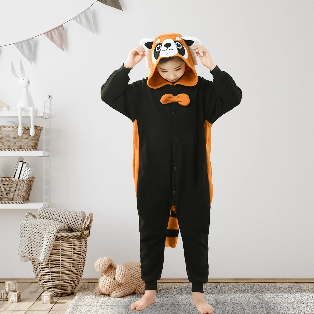 

CANASOUR Red Panda Onesie Costume For Kids Unisex Pajamas Halloween Christmas Cosplay Costumes Winter Soft Cute Pijama