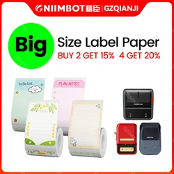 Original Niimbot Labels Waterproof Sticker Paper Rolls for B21 B1 B3S Label Printer Big Size 40/50mm Width Label  White Color