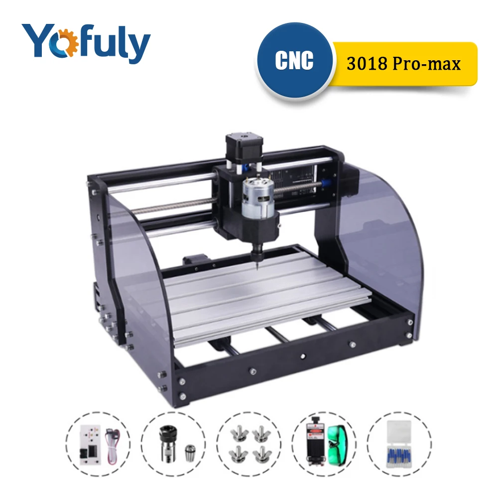 Machine de gravure laser CNC 3018 Pro Max, 3 axes, fraisage GRBL, routeur à bois, PCB, PVC, mini graveur Crave