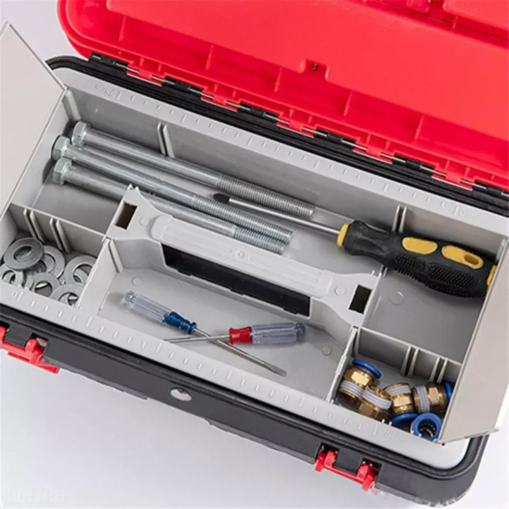 2024 New Double-layer Tool Box with Lid Dividers Garage Storage Screw Organizer Box Thickened Household Hardware Tools Case