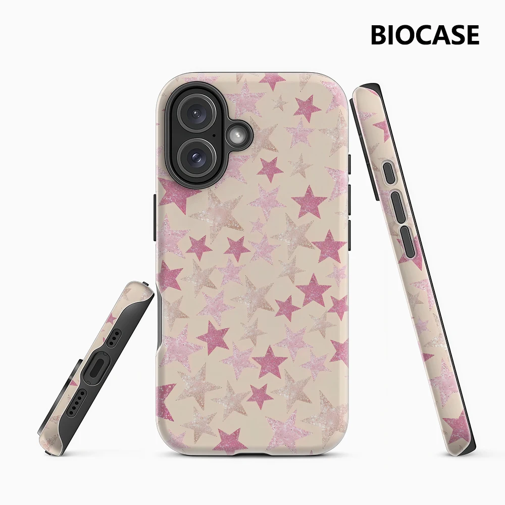 

Pink Glitter Starfall Phone Case for Magnetic Phone Case for IPhone 17 16 15 14 13 Pro Max Plus Single Double-layer Tough Case