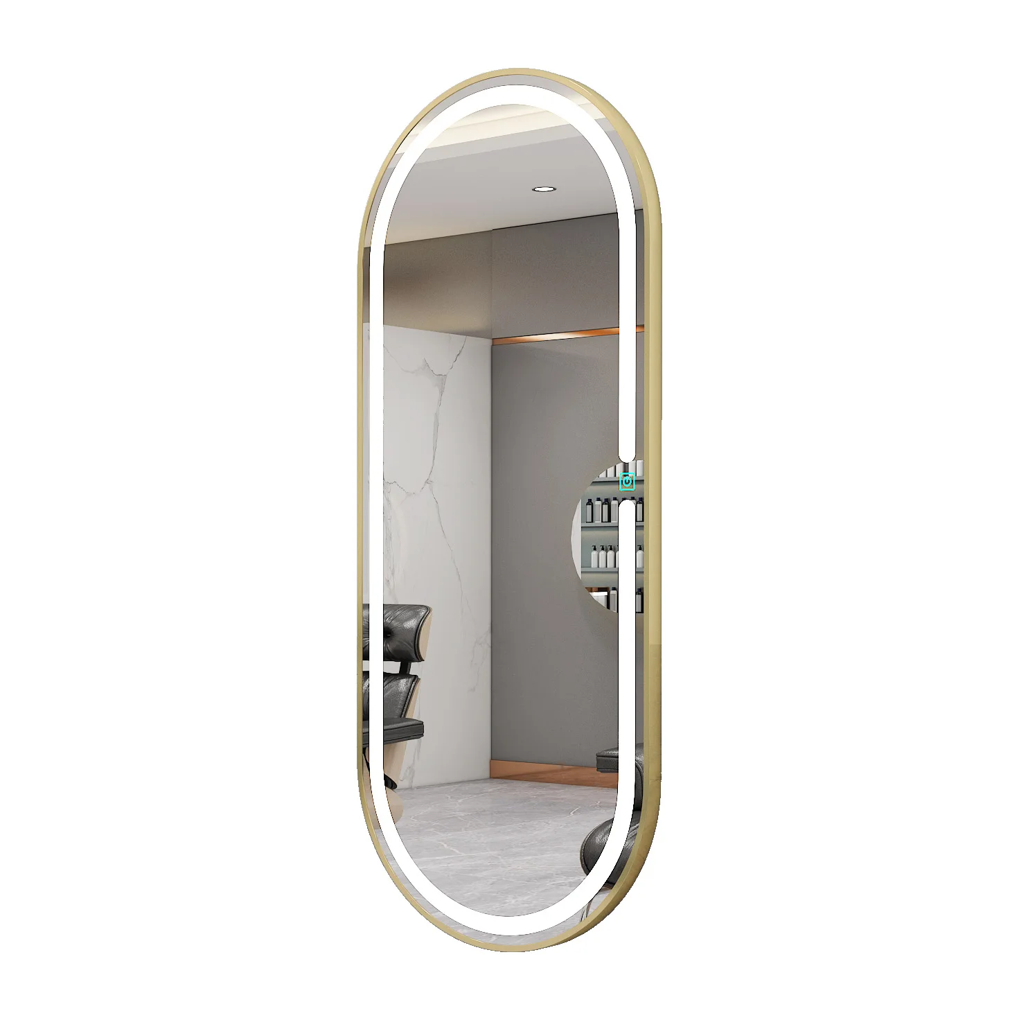 Salon metal frame Full-length wall mounted LED lighted led mirror