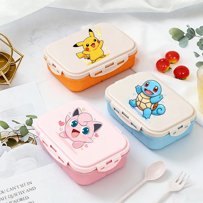 

Pokemons Lunch Boxes Kids Cute Anime Printed Boy Gril Student School Separate Lunch Box Man Game Party Camping Picnic Bento Case