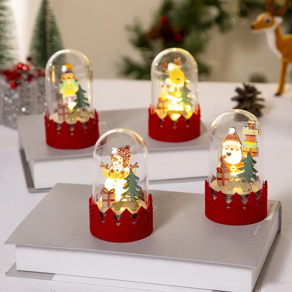 New Christmas Decoration Glowing Wood Decoration Christmas Gift Santa Elk Decoration Ornament