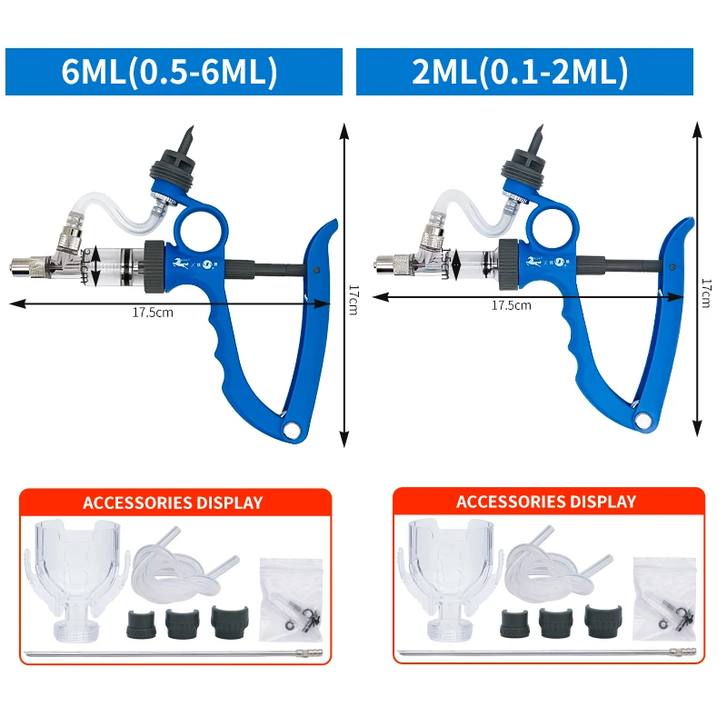 Automatic Animal Syringe Injection Adjustable Syringe Chicken Bird Poultry Vaccine Injector 10 Needles Veterinary Tools