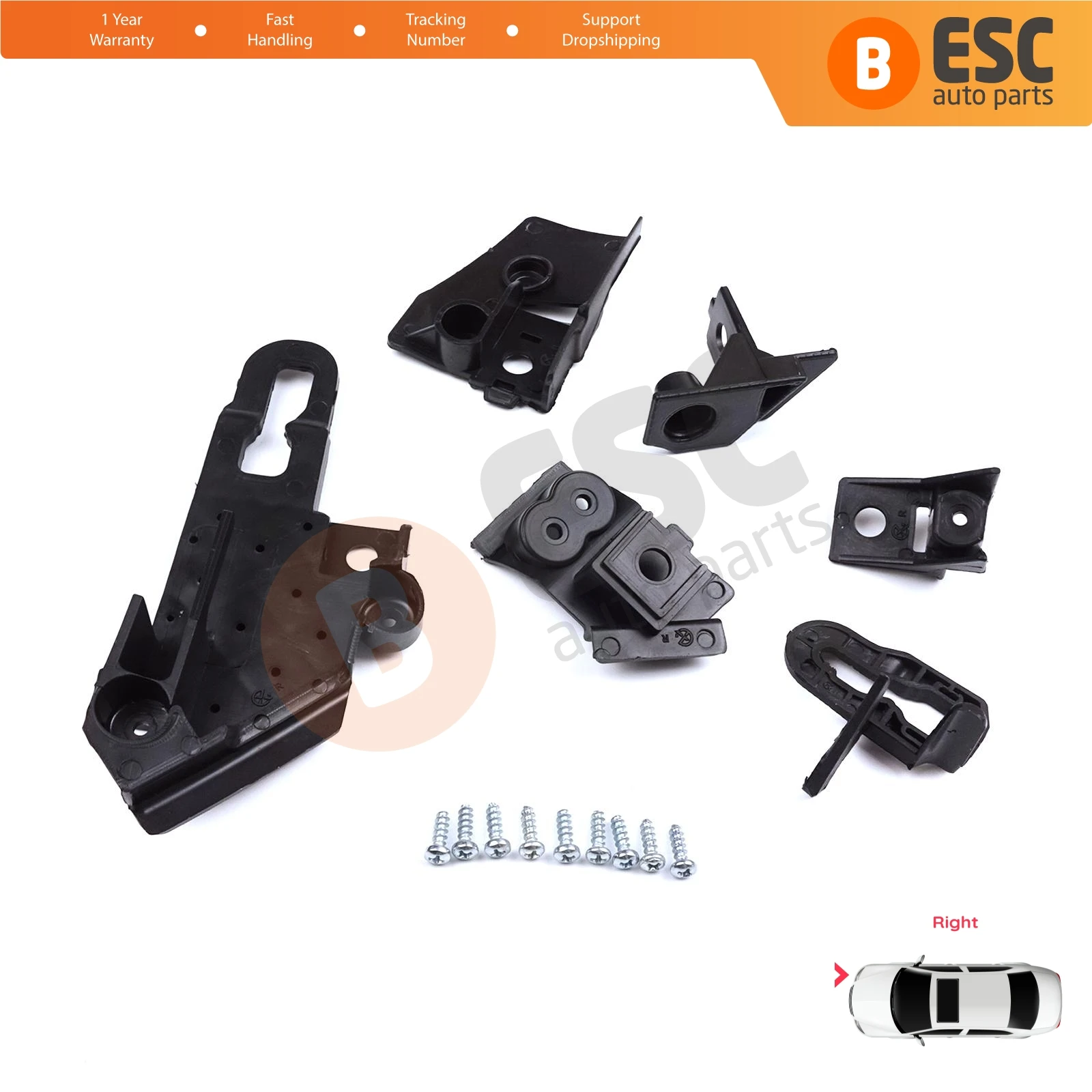 

EHL563-2 Headlight Holder Mount Repair Bracket Tab Set Right Side for Seat Leon Cupra MK4 KL1 KL8 2020-On 5FA998226